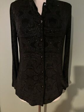Women's Mark Singer Softwear Button Down Blouse Small Petite